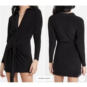 Norma Kamali Mini Tie Front Dress  Mini Tie Front Dress